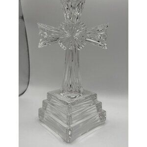 VTG Lead Crystal Lenox "Wedding Promises" Treasures Cross Figurine Germany 8" H